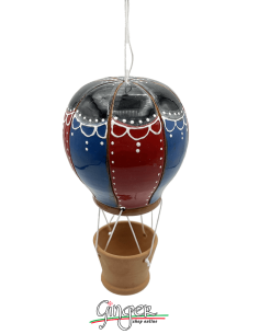 Ceramic Hot Air Balloon - diameter 8 cm (3.15") height 15 cm (5.9") - 2402
