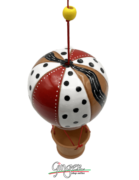 Ceramic Hot Air Balloon - diameter 8 cm (3.15") height 15 cm (5.9") - 2404