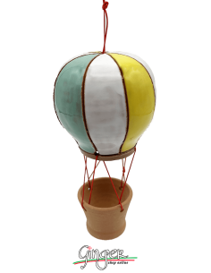 Ceramic Hot Air Balloon - diameter 8 cm (3.15") height 15 cm (5.9") - 2405