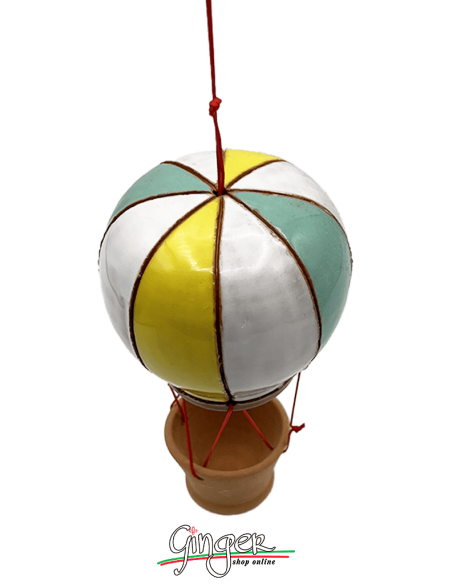 Ceramic Hot Air Balloon - diameter 8 cm (3.15") height 15 cm (5.9") - 2405