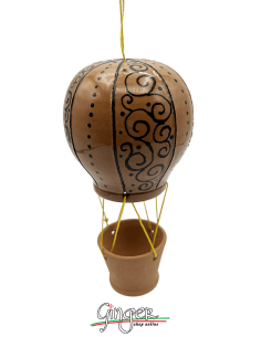 Ceramic Hot Air Balloon - diameter 8 cm (3.15") height 15 cm (5.9") - 2406