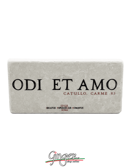 "New" - Magnet in real raw Italian marble - Odi et amo (I hate and I love))