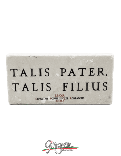 "New" - Magnet in real raw Italian marble - Talis pater, talis filius (Like father, like son)