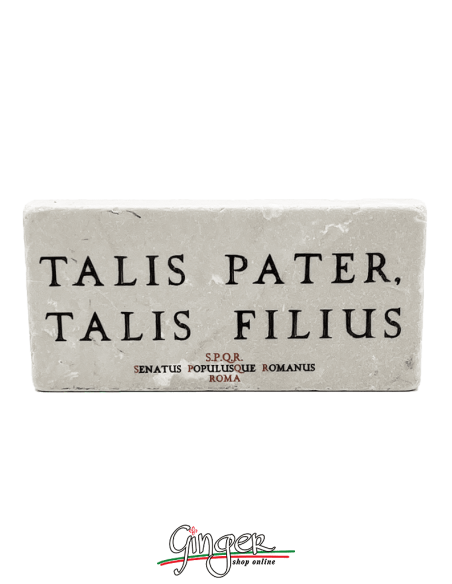 "New" - Magnet in real raw Italian marble - Talis pater, talis filius (Like father, like son)