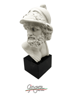 Menelaus - head with wooden base - 41 cm