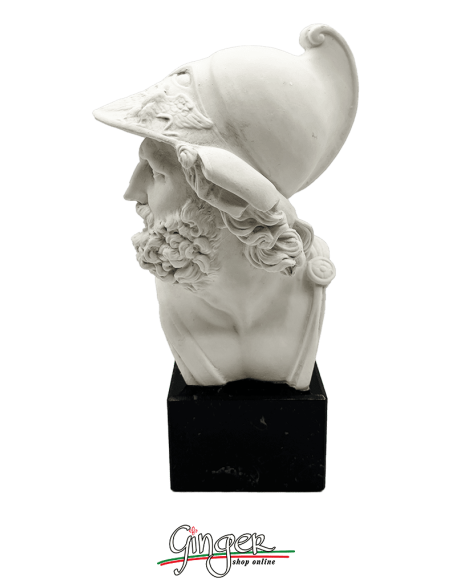Menelaus - head with wooden base - 41 cm