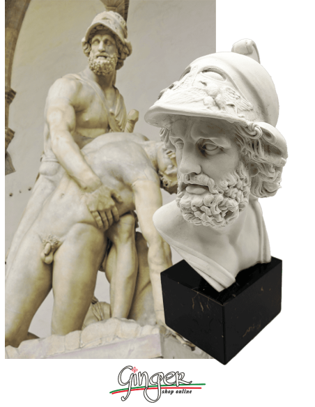 Menelaus - head with wooden base - 41 cm