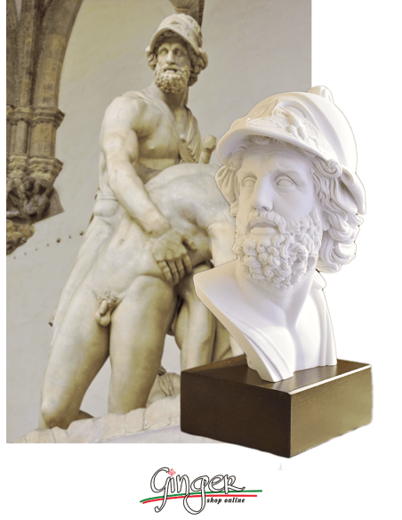 Menelaus - head with wooden base - 41 cm