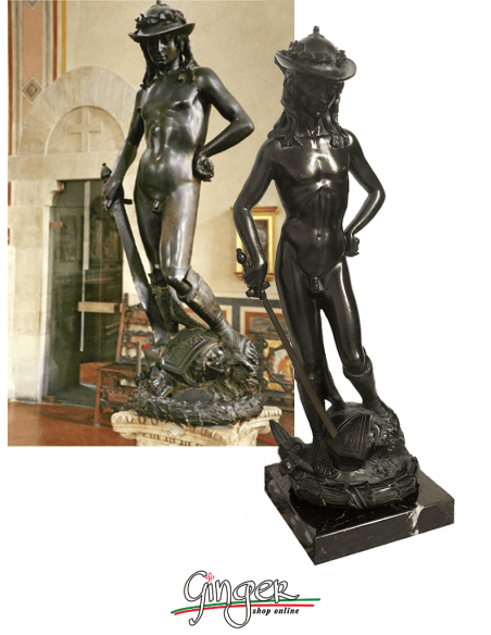 David by Donatello - 48 cm (18.9 in.) - aged bronze color