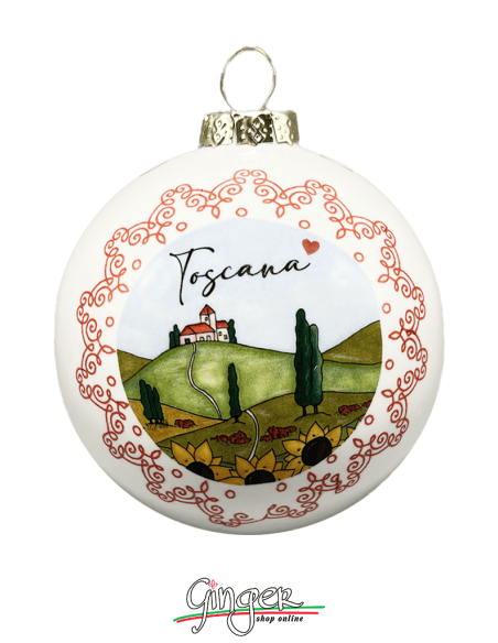 "Novità" Addobbi Palla di Natale - Città d'Italia: Toscana - 80 mm