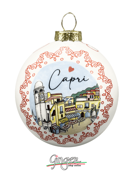 "Novità" Addobbi Palla di Natale - Città d'Italia: Capri e Sorrento - 80 mm