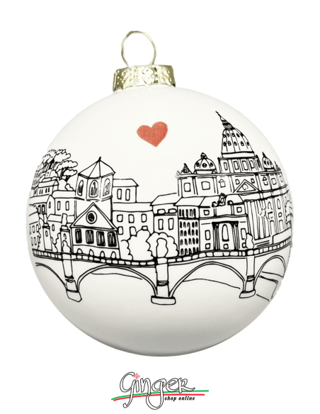 "New" Christmas Ornaments - Cities of Italy: Rome B&W - 80 mm (3.14")