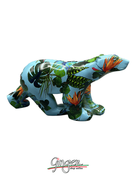 François Pompon: Tropical Jungle Pattern Bear - length 20 cm (7,87")