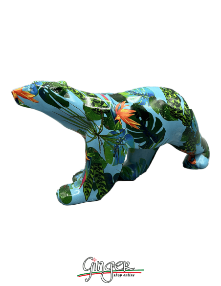 François Pompon: Tropical Jungle Pattern Bear - length 20 cm (7,87")