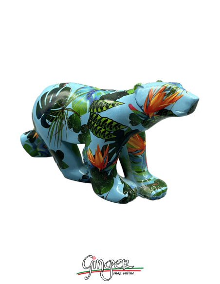 François Pompon: Tropical Jungle Pattern Bear - length 20 cm (7,87")