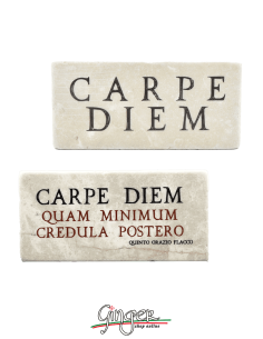 Magnet in real raw Italian marble - Carpe Diem (Seize the day)