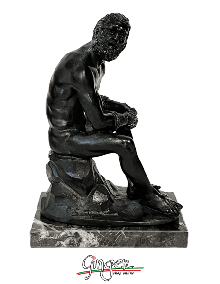 The Boxer at Rest or the Terme Boxer or the Boxer of the Quirinal - 8.6" (22 cm) aged bronze