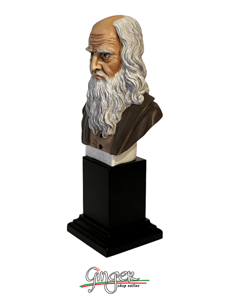 Leonardo da Vinci - bust 7,10 in. (18 cm) - hand painted