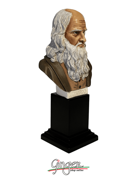Leonardo da Vinci - bust 7,10 in. (18 cm) - hand painted