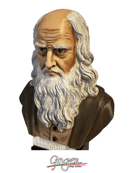 Leonardo da Vinci - bust 7,10 in. (18 cm) - hand painted
