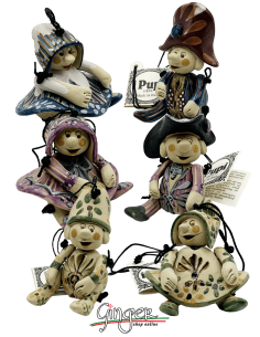 "i Pupi" Pupo and Pupa (small Pupo and small Lady) - 6 cm (2.36")