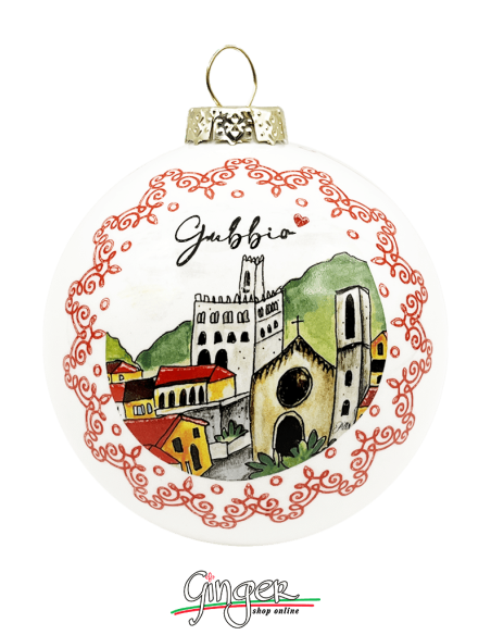"Novità" Addobbi Palla di Natale - Città d'Italia: Gubbio - 80 mm
