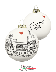 "New" Christmas Ornaments - Cities of Italy: Florence B&W - 80 mm (3.14")