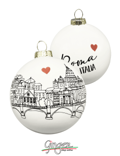 "New" Christmas Ornaments - Cities of Italy: Rome B&W - 80 mm (3.14")