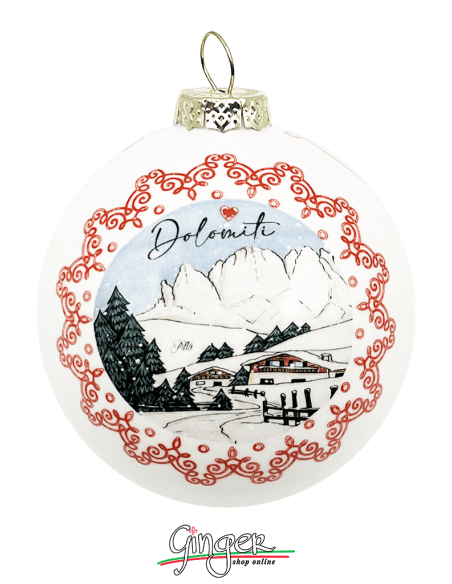 "New" Christmas Ornaments - Cities of Italy: Cortina Dolomiti - 80 mm (3.14")