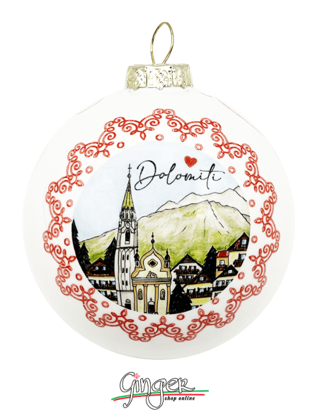 "New" Christmas Ornaments - Cities of Italy: Cortina Dolomiti - 80 mm (3.14")