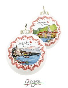 "New" Christmas Ornaments - Cities of Italy: Lake Como and Bellagio - 80 mm (3.14")