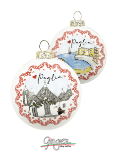 "New" Christmas Ornaments - Cities of Italy: Puglia and Alberobello - 80 mm (3.14")