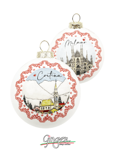"New" Christmas Ornaments - Cities of Italy: Milan-Cortina 2026 Winter Olympics - 80 mm (3.14")