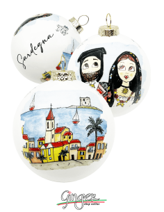"New" Christmas Ornaments - Cities of Italy: Sardinia - 80 mm (3.14")