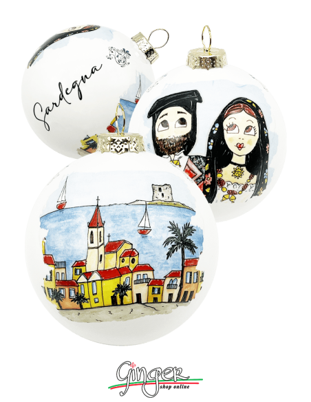 "New" Christmas Ornaments - Cities of Italy: Sardinia - 80 mm (3.14")
