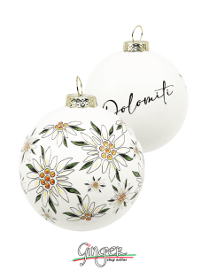 "New" Christmas Ornaments - Cities of Italy: Edelweiss and Dolomiti - 80 mm (3.14")