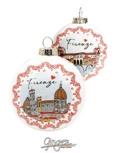 "New" Christmas Ornaments - Cities of Italy: Florence Cathedral and Ponte Vecchio - 80 mm (3.14")