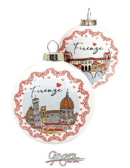 "New" Christmas Ornaments - Cities of Italy: Florence Cathedral and Ponte Vecchio - 80 mm (3.14")