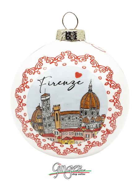 "New" Christmas Ornaments - Cities of Italy: Florence Cathedral and Ponte Vecchio - 80 mm (3.14")