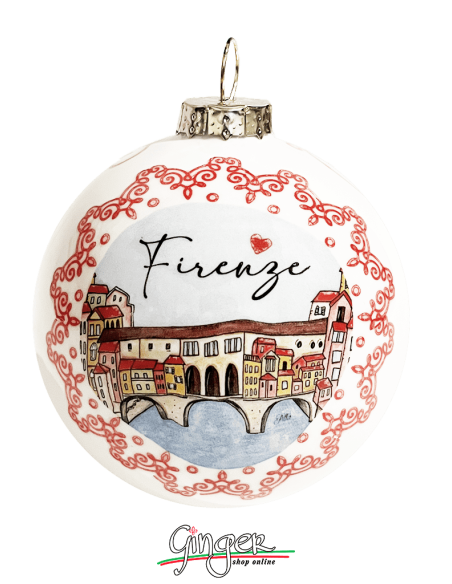 "New" Christmas Ornaments - Cities of Italy: Florence Cathedral and Ponte Vecchio - 80 mm (3.14")